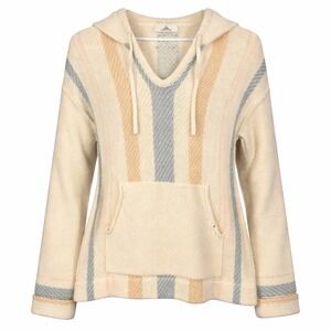 Rip Curl Day Break Poncho Hoodie Women's XS Off White Loose Fit Beachy Woven